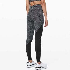 Lululemon Speed Wunder Tight *Asym Free Spirit Ice Grey‎ Black / Black